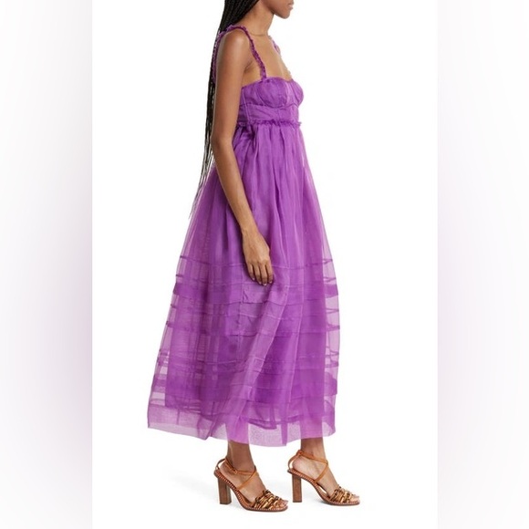 Ulla Johnson Priscilla Silk Midi Dress Size 0 NWT Cassis Purple - Picture 4 of 7